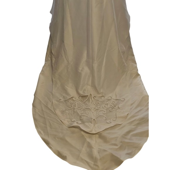 DANTE Wedding Dress Ivory Lace Overlay Tulle Train Bridal Gown Size 10 - Picture 3 of 9